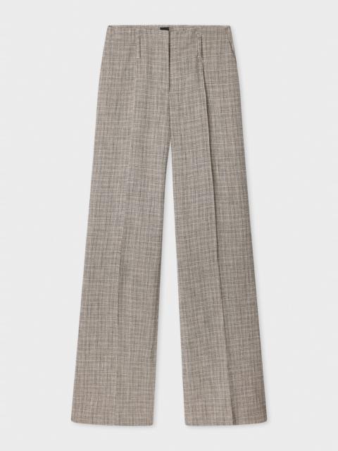 Paul Smith Women's Grey Textured Check Wide-Leg Trousers