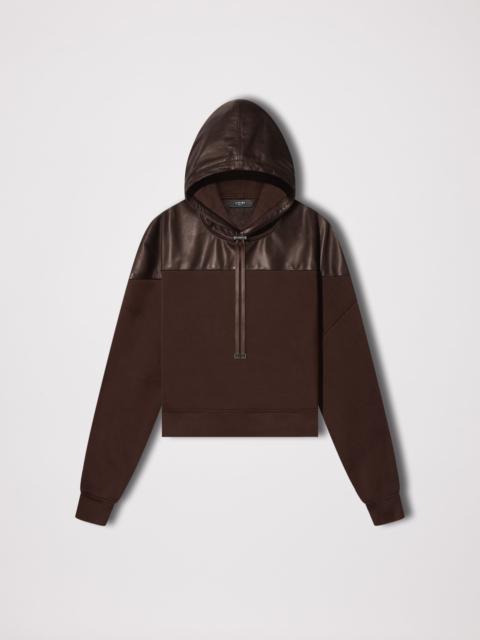 AMIRI LEATHER HYBRID HOODIE
