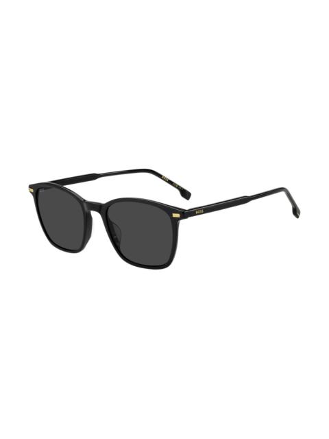 BOSS BLACK-ACETATE SUNGLASSES WITH TEMPLE LOGO
