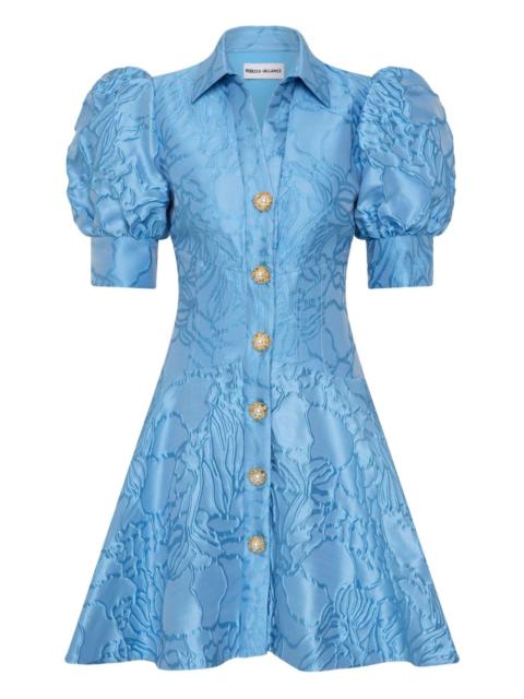 REBECCA VALLANCE puff-sleeve button aegir mini dress