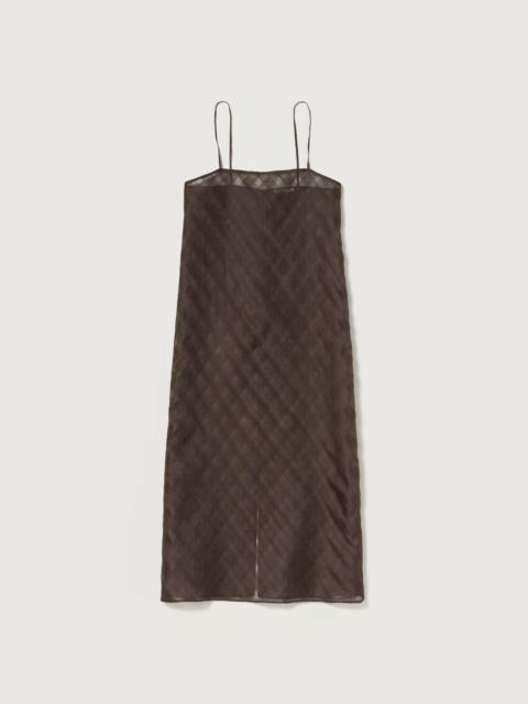 AURALEE SHEER SILK COTTON CUT JACQUARD CAMISOLE DRESS