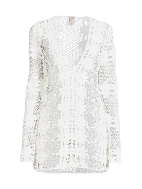 MILLY Women's Floral Crochet Cover-Up Minidress - White