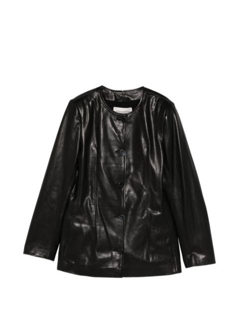 NOUR HAMMOUR Maud button-up leather jacket