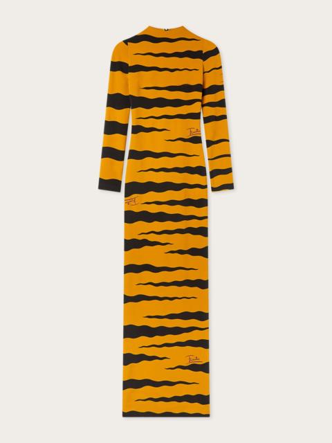 PUCCI FIAMME PRINT DIAGONAL BISTRETCH DRESS