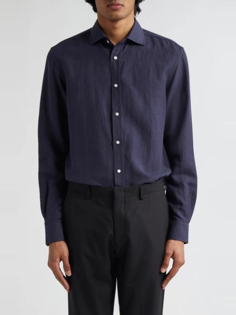 Ralph Lauren Aston Linen & Silk Button-Up Shirt