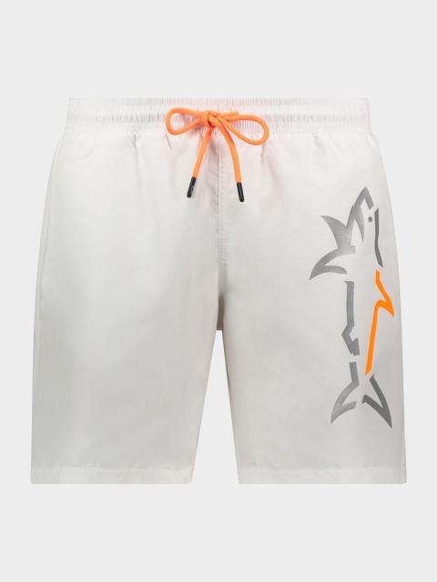 Paul & Shark Swim Shorts With Fluo Printed Shark