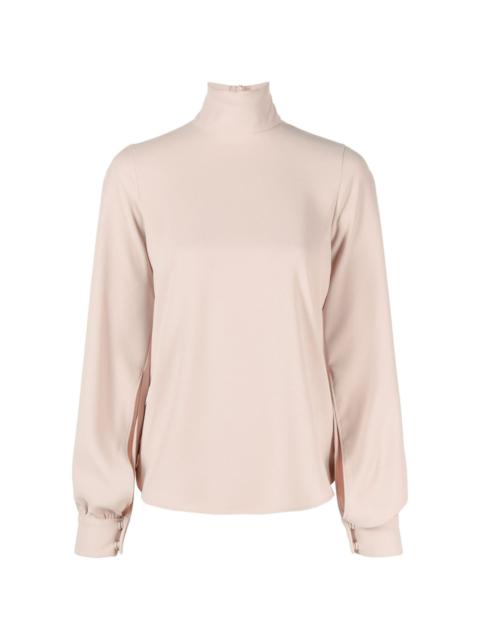 N°21 puff-sleeves crepe blouse