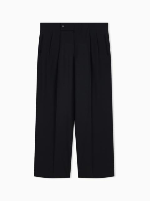GIORGIO ARMANI TAILORED TWO-PLEAT TROUSERS IN PURE VIRGIN WOOL CREPE