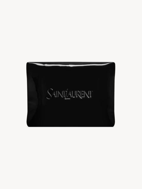 SAINT LAURENT SAINT LAURENT LARGE PUFFY POUCH IN PATENT CANVAS