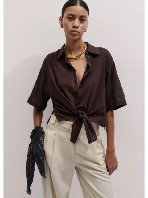 ME+EM Tie Front Beach Shirt