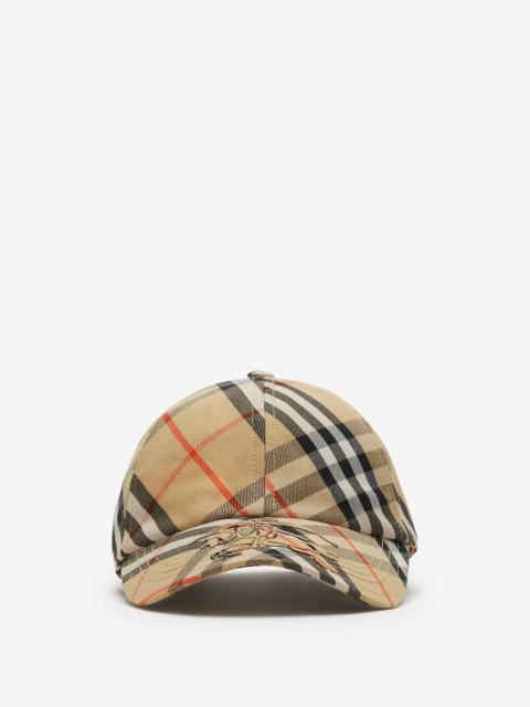 Burberry Check Cotton Blend Baseball Cap