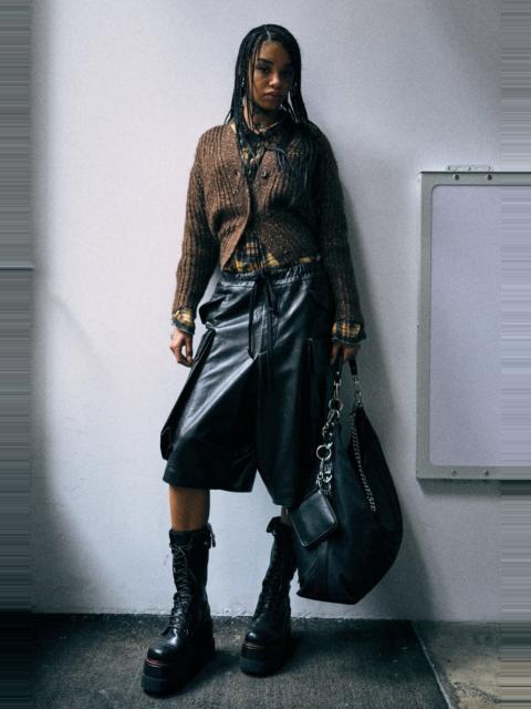 R13 Leather Jumbo Short With Oversized Cargo Pocket