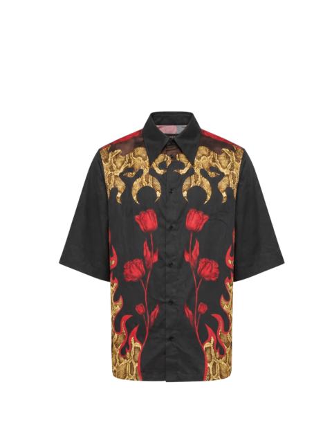 Marine Serre Flowers printed bowling shirt