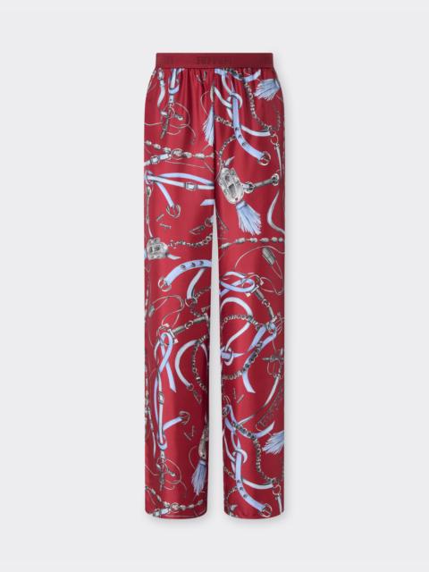 Ferrari Silk trousers with Ferrari Closet print