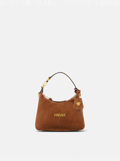 VERSACE Versace Tag Suede Hobo Bag