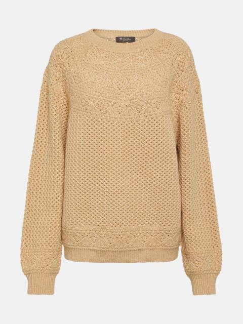 Crochet cashmere sweater