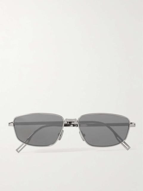 Dior Dior90 S1U Rectangular-Frame Silver-Tone Sunglasses