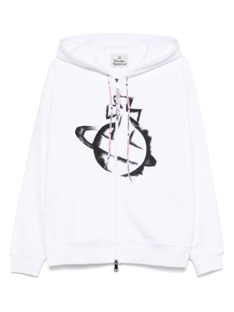Vivienne Westwood Orb-stencil zip hoodie