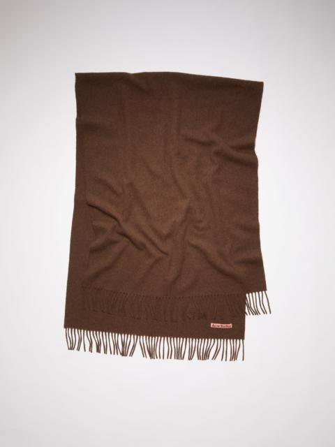 Wool fringe scarf - Dark rust melange