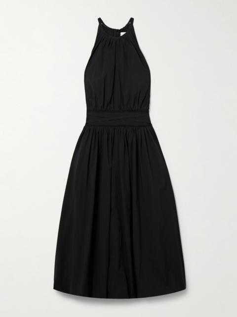 Proenza Schouler Wylie Belted Gathered Poplin Midi Dress