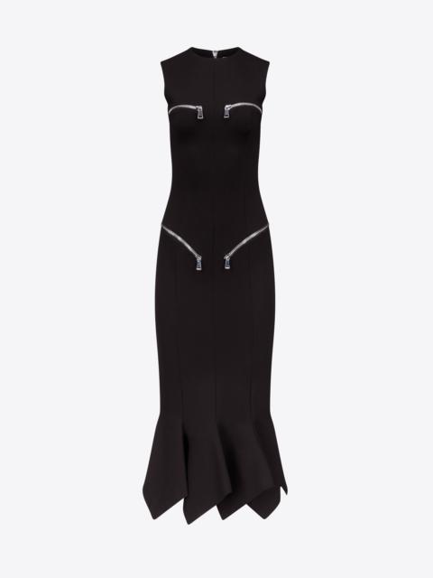 AREA HANDKERCHIEF ZIPPER MIDI DRESS