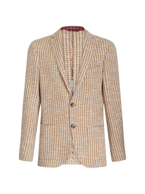 striped patterned-jacquard blazer