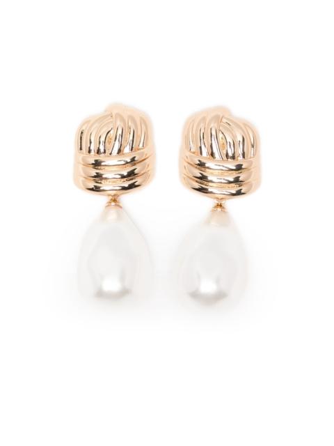 self-portrait pear-drop earrings