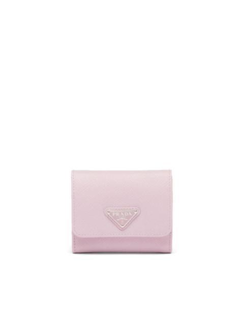 triangle-logo Saffiano leather wallet