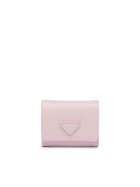 triangle-logo Saffiano leather wallet