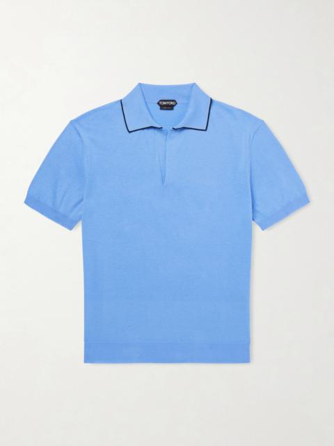 TOM FORD Sea Island Cotton and Silk-Blend Polo Shirt