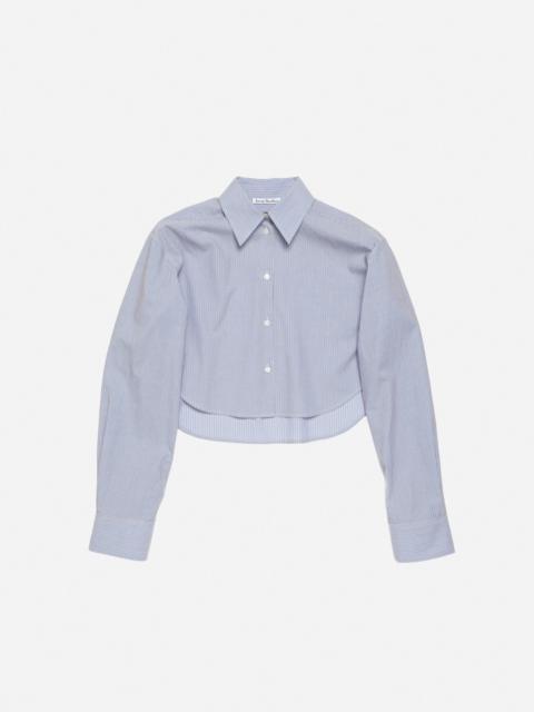 Acne Studios Shirt jacquard pinstripe - Sky blue/coffee brown