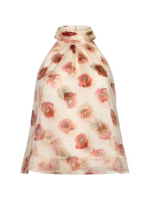 Cinq à Sept floral halterneck blouse