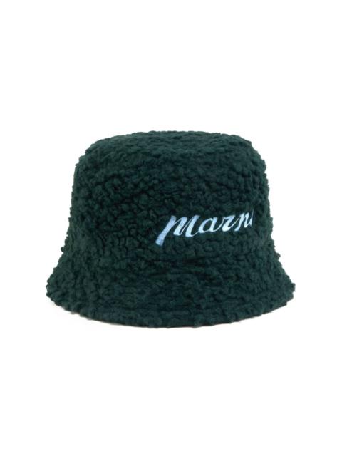 Marni logo-embroidered fleece bucket hat