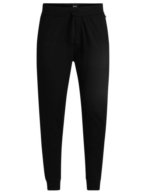BOSS DRAWCORD TRACKSUIT BOTTOMS IN COTTON TERRY WITH LOGO PRINT