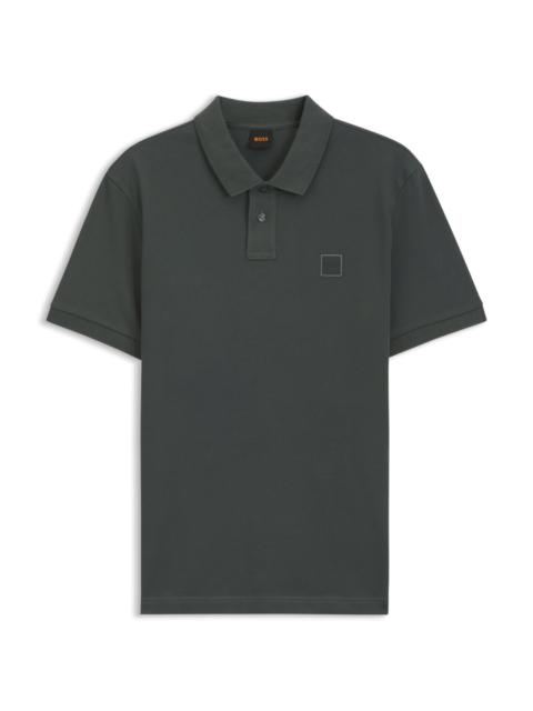 BOSS STRETCH-COTTON SLIM-FIT POLO SHIRT WITH LOGO PATCH