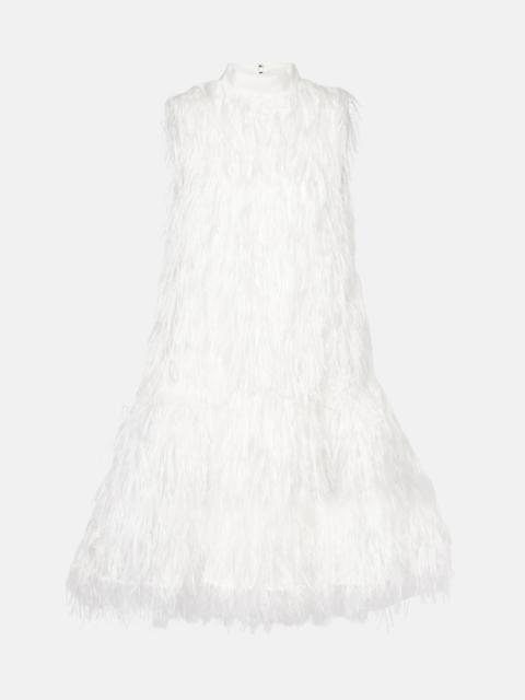 Roksanda Bridal Odette faux feather-trimmed silk minidress