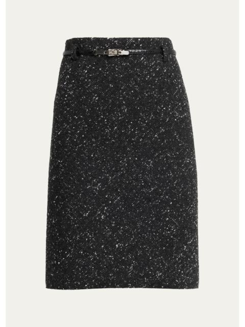 Marc Jacobs Virgin Wool-Blend Belted Midi Skirt