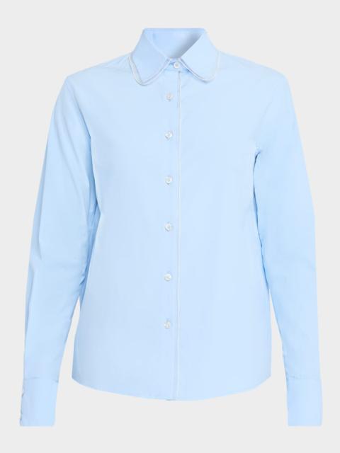 FABIANA FILIPPI Tulle-Trim Cotton Poplin Shirt
