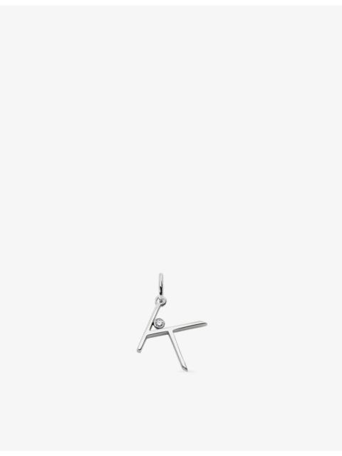 MONICA VINADER Initial K Solitaire Lab-Grown Diamond and Sterling Silver Pendant Charm