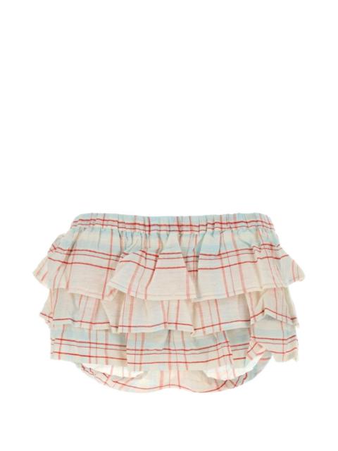 gimaguas Jardin ruffled checked shorts