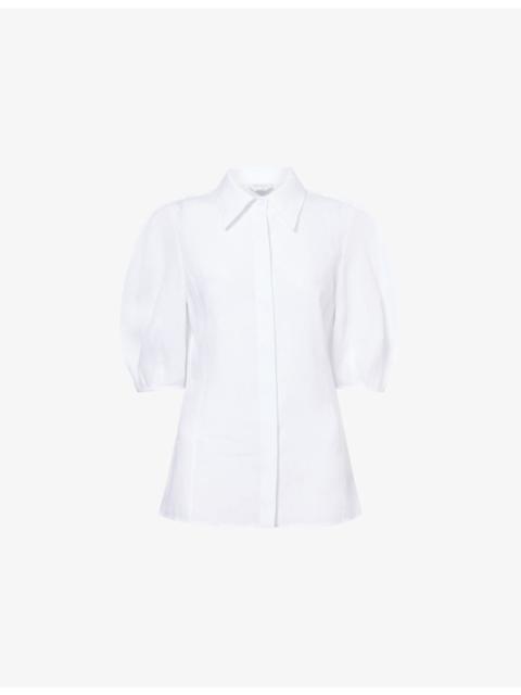 GABRIELA HEARST Sansi Short-Sleeve Linen Top