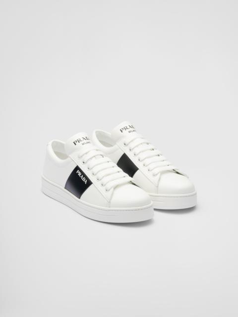 Prada Leather laced sneakers with logo