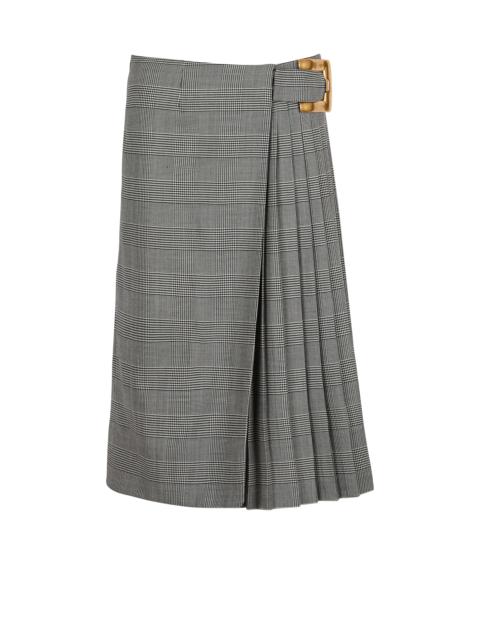Midi skirt with Prince of Wales check
