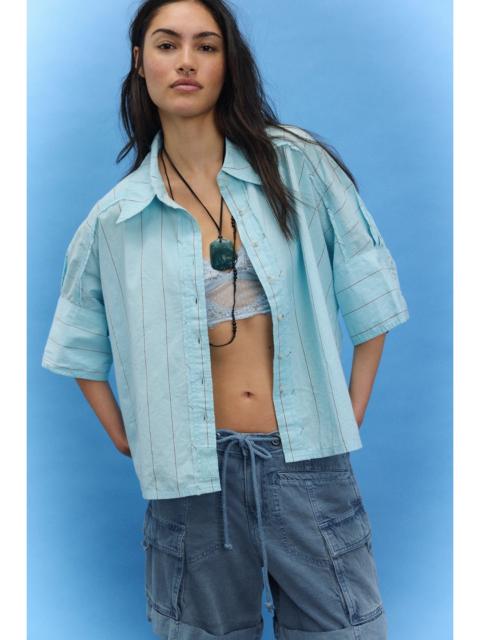 FREE PEOPLE We The Free Seaside Cotton Stripe Shirt
