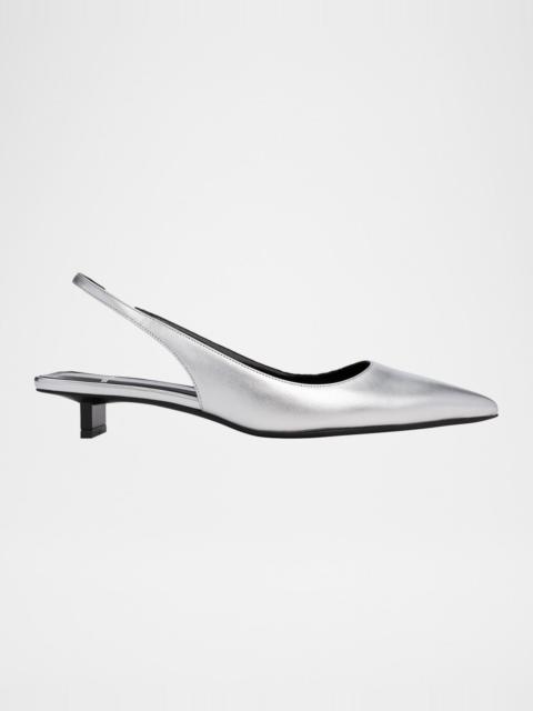 Pierre Hardy Stella Metallic Leather Slingback Pumps