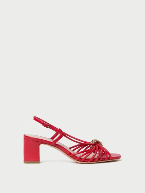 LOEFFLER RANDALL Minna Red Leather Heeled Sandal