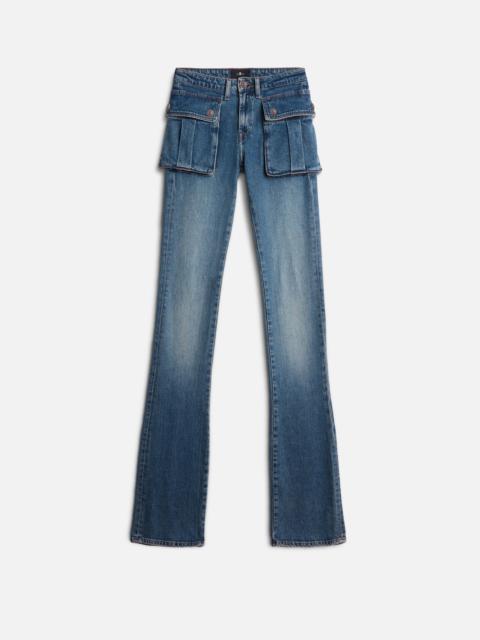 7 For All Mankind CARGO LOW SKINNY BOOT in Denim Velocity