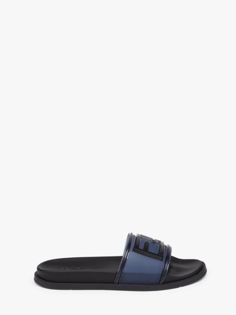 FENDI Blue rubber slides