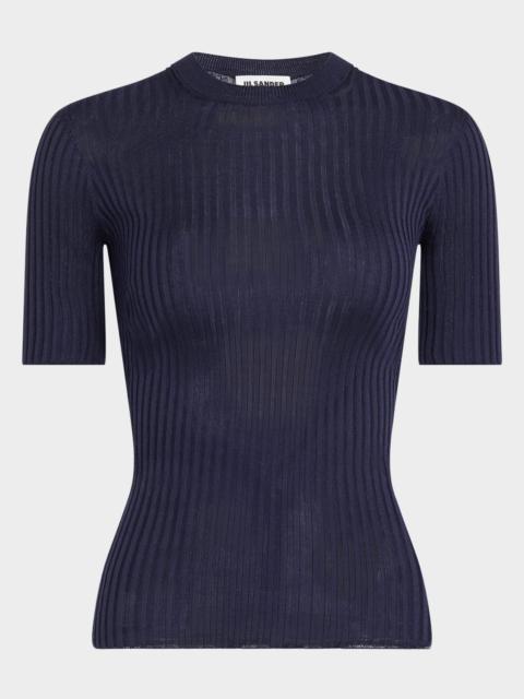 Jil Sander Short-Sleeve Rib T-Shirt