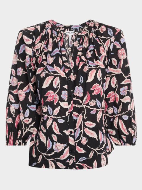 APIECE APART Mitte Floral-Print Cotton Poplin Top